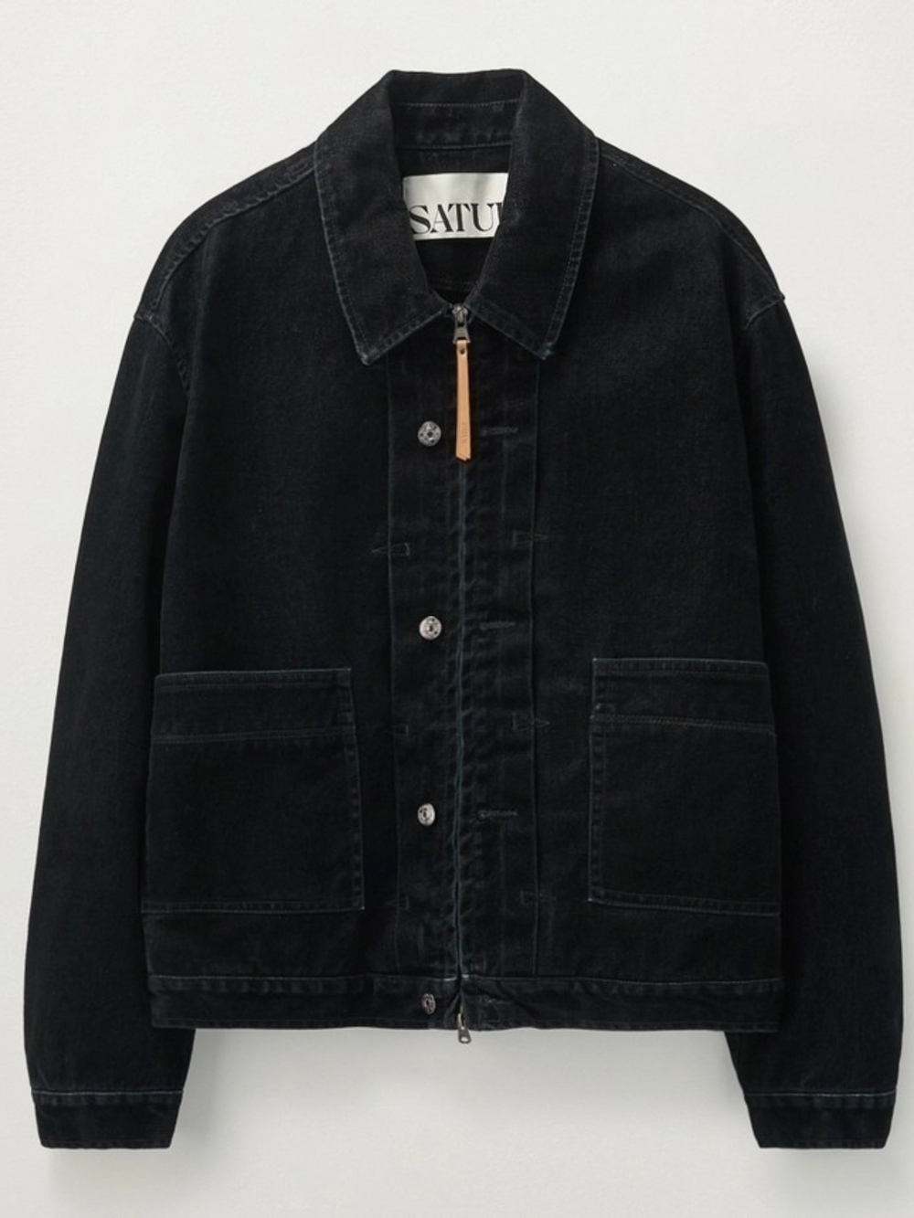 SATUR Black Denim Jacket, M-L